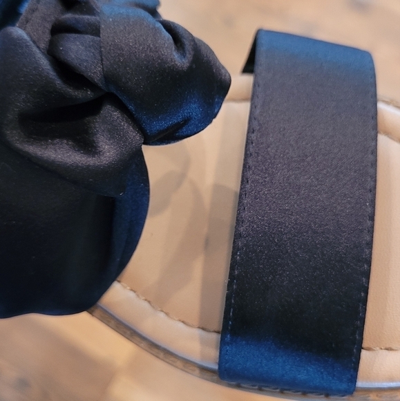 CALL IT SPRING Satin Black Ribbon Slide Sandals, Size 7 - Picture 9 of 15